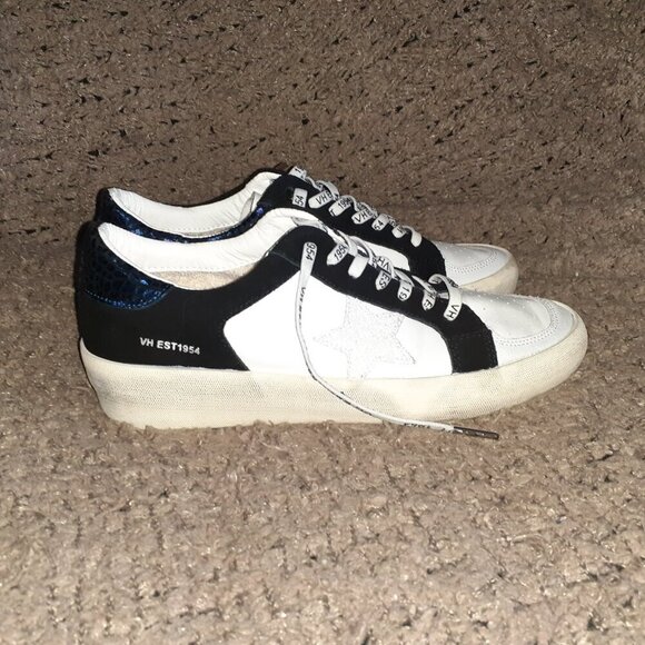 VINTAGE HAVANA-Center Wild-Black/White w/Navy Snakeskin Pattern-Sz 9.5-EX - Picture 5 of 8